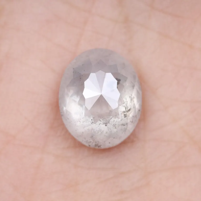 5.08 CT Oval Cut Salt and Pepper Natural Diamond