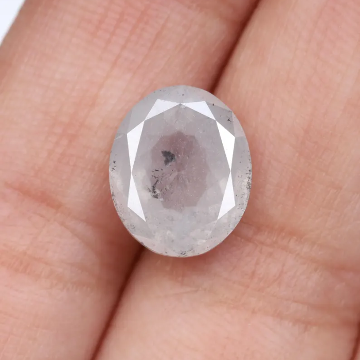 5.08 CT Oval Cut Salt and Pepper Natural Diamond