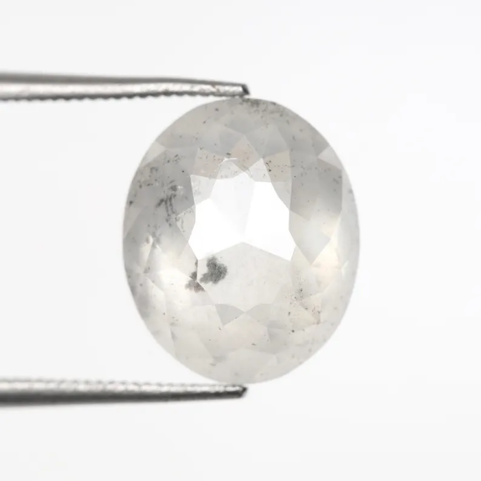 5.08 CT Oval Cut Salt and Pepper Natural Diamond