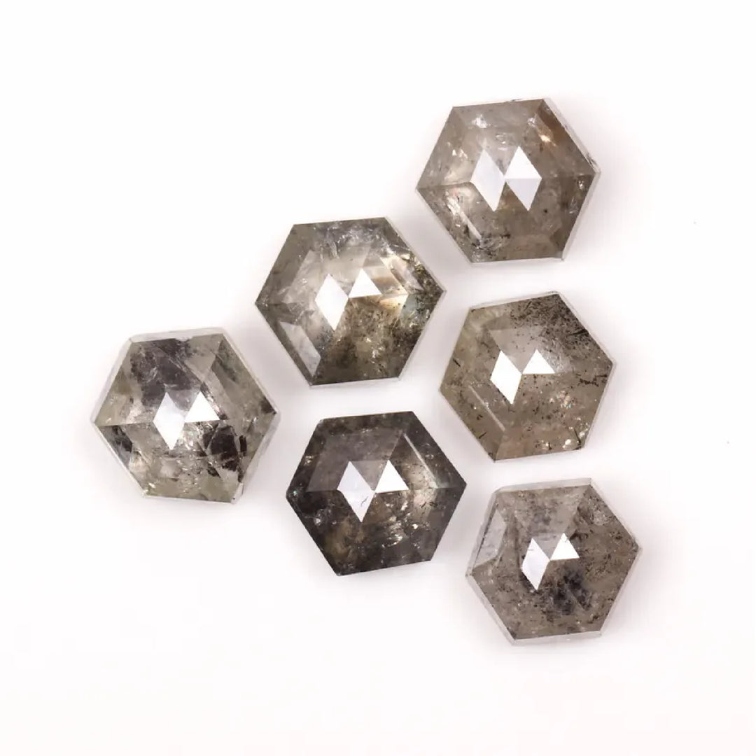 5.0 MM Salt and Pepper Hexagon Melee Diamonds