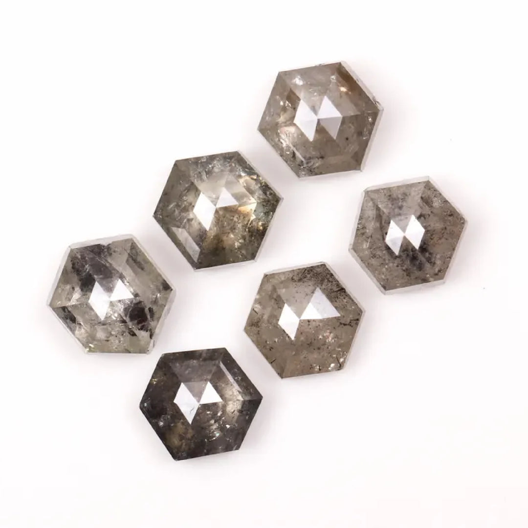 5.0 MM Salt and Pepper Hexagon Melee Diamonds
