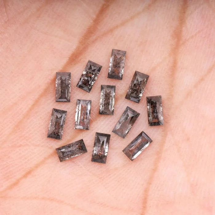 5.0 X 2.50 MM, Baguette Cut Salt And Pepper Diamond