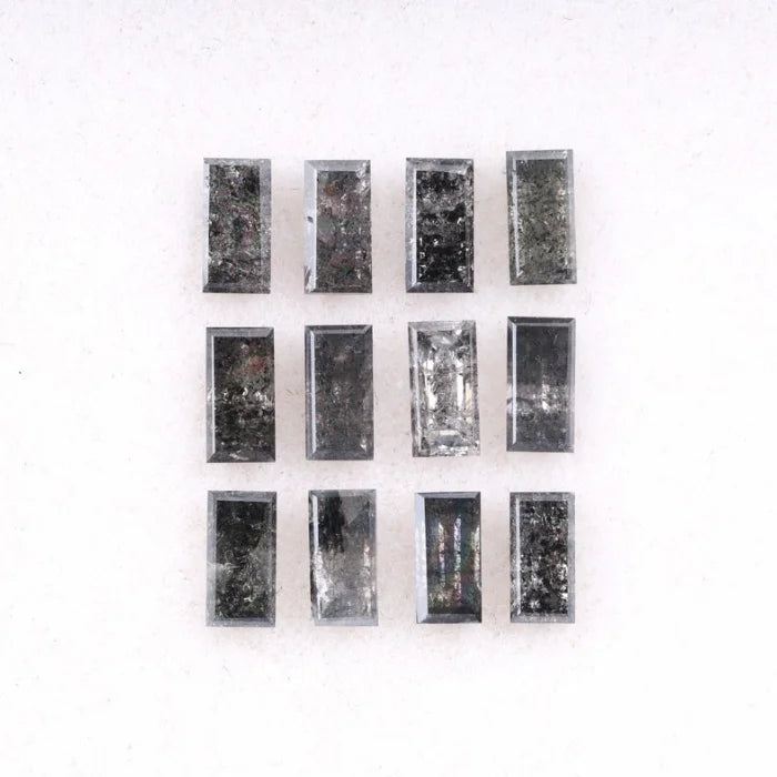 5.0 X 2.50 MM, Baguette Cut Salt And Pepper Diamond