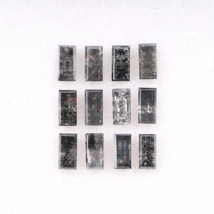 5.0 X 2.50 MM, Baguette Cut Salt And Pepper Diamond