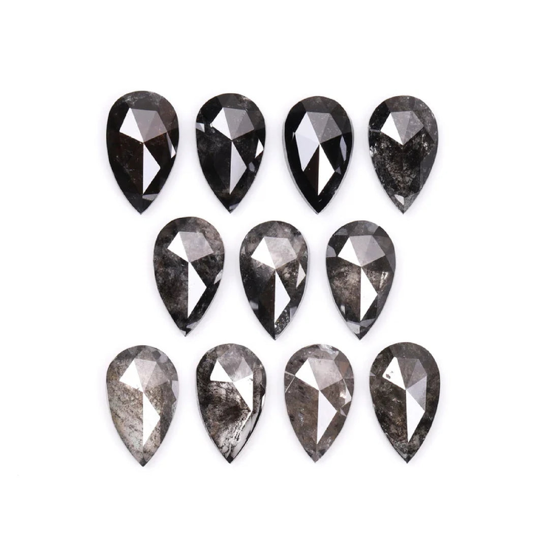 5.0 X 3.0 MM Salt And Pepper Pear Cut Natural Loose Diamond