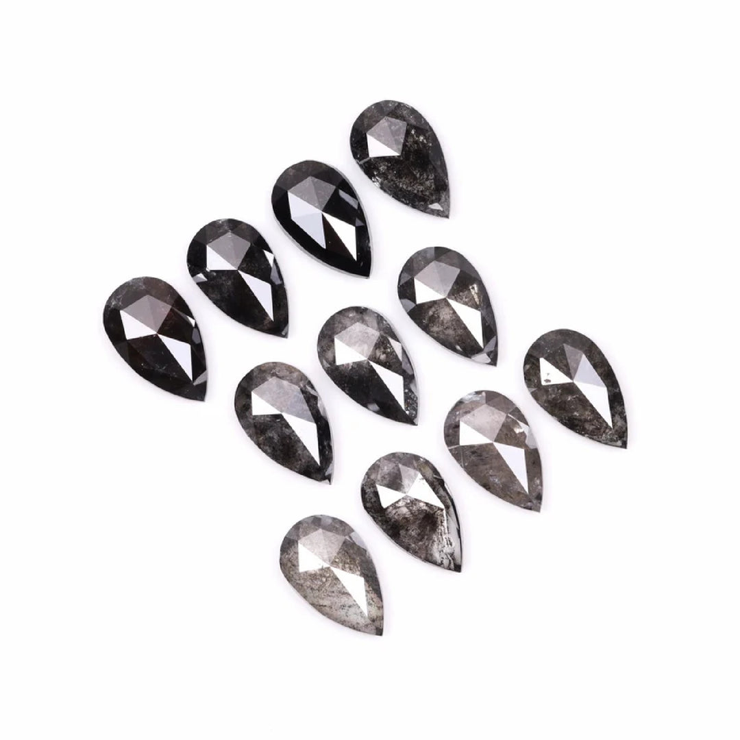 5.0 X 3.0 MM Salt And Pepper Pear Cut Natural Loose Diamond
