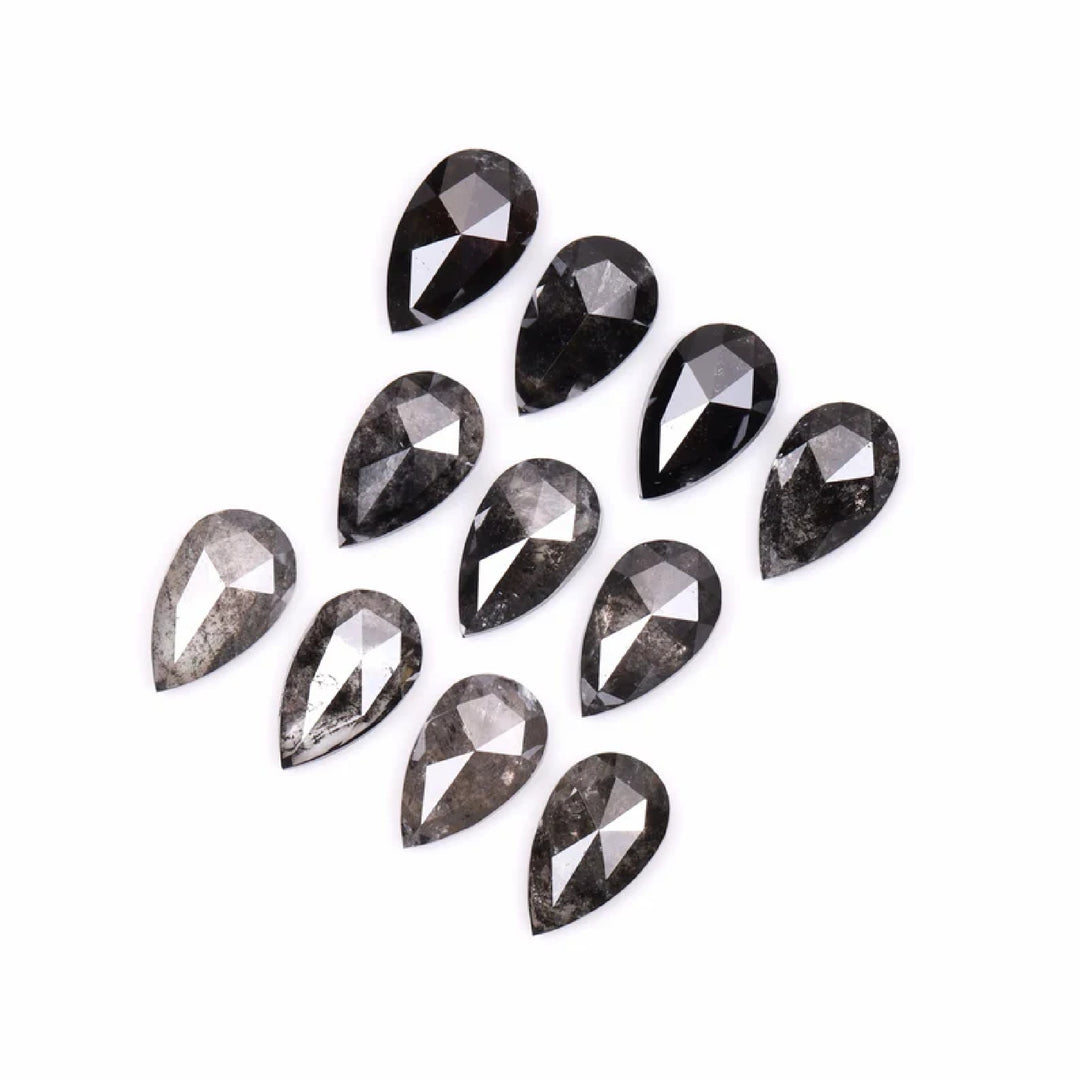 5.0 X 3.0 MM Salt And Pepper Pear Cut Natural Loose Diamond