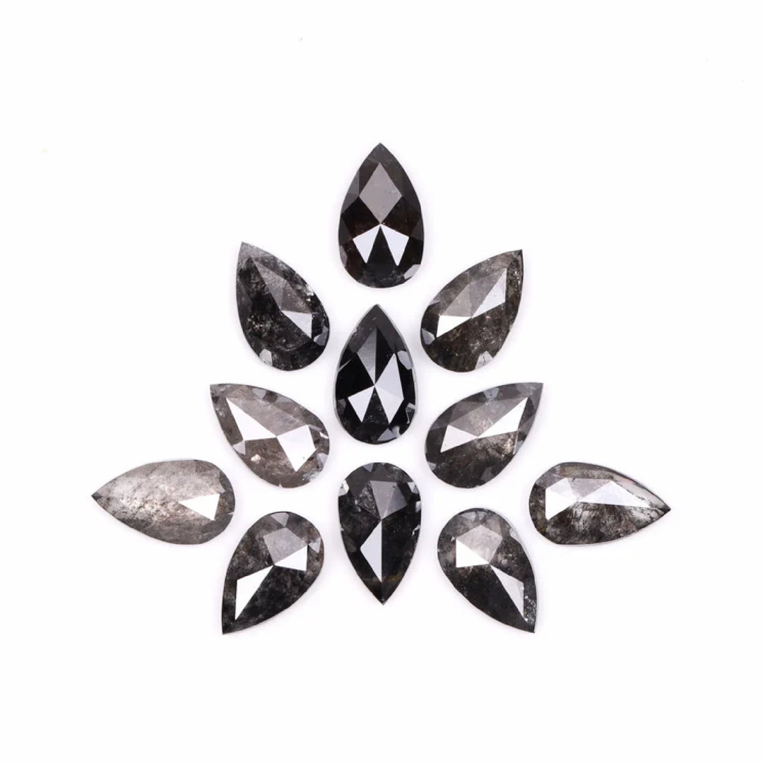 5.0 X 3.0 MM Salt And Pepper Pear Cut Natural Loose Diamond
