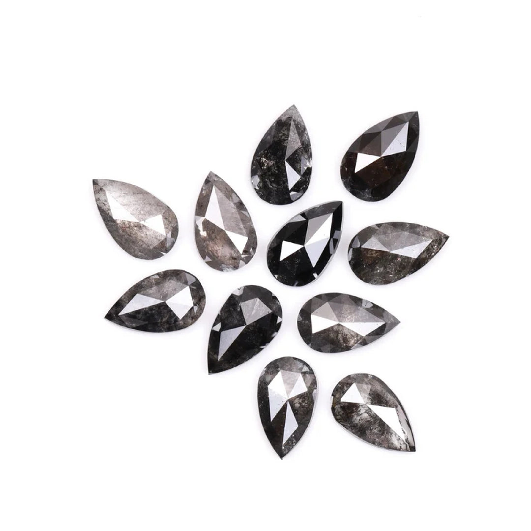 5.0 X 3.0 MM Salt And Pepper Pear Cut Natural Loose Diamond