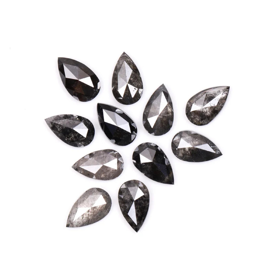 5.0 X 3.0 MM Salt And Pepper Pear Cut Natural Loose Diamond