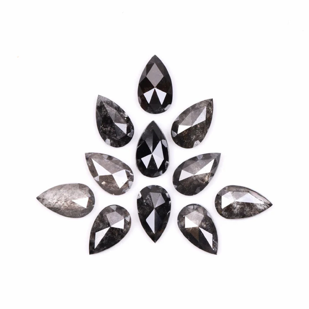 5.0 X 3.0 MM Salt And Pepper Pear Cut Natural Loose Diamond