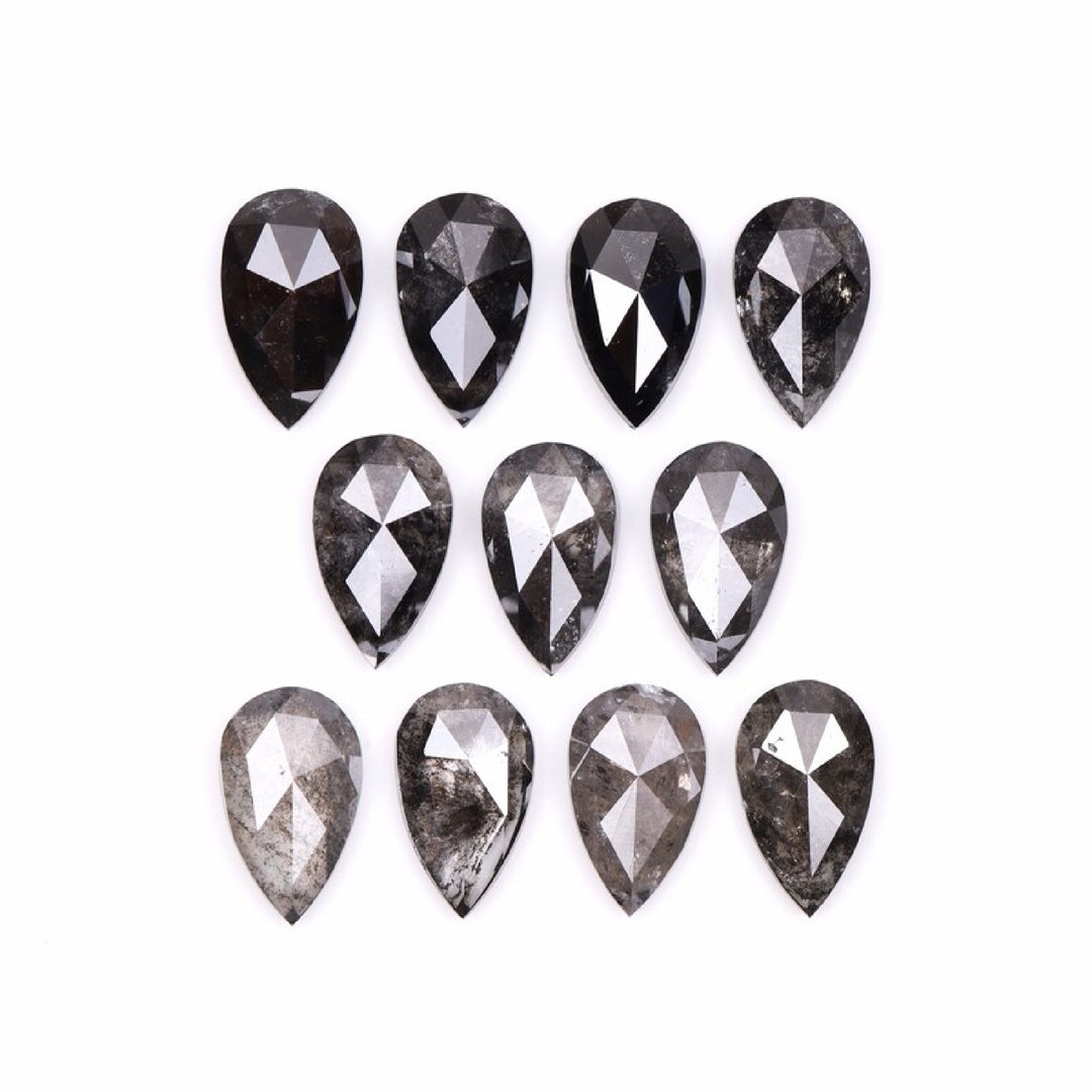 5.0 X 3.0 MM Salt And Pepper Pear Cut Natural Loose Diamond