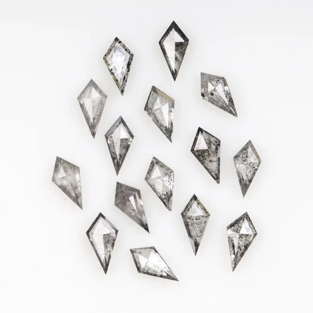5.0 X 3.0 MM Salt and Pepper Kite Cut Diamonds