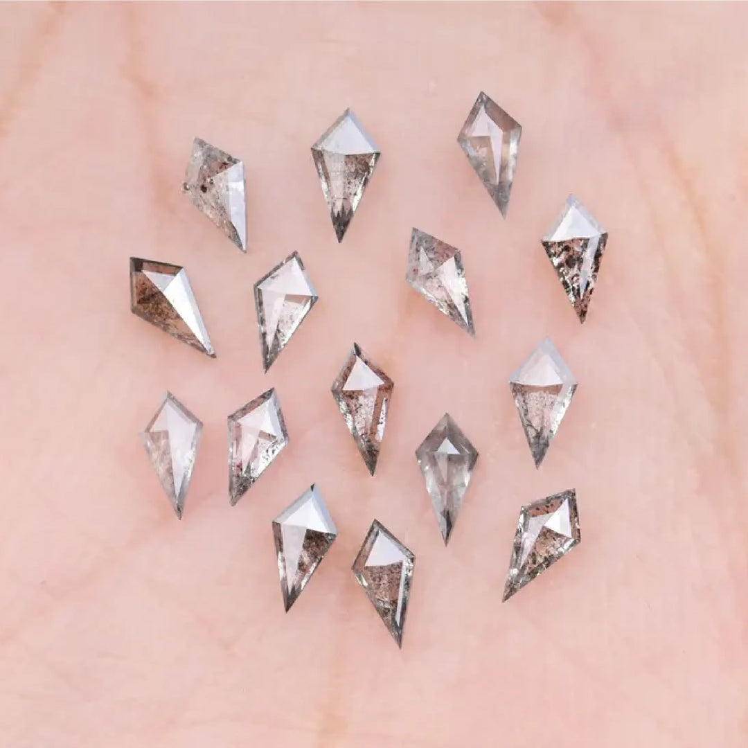 5.0 X 3.0 MM Salt and Pepper Kite Cut Diamonds