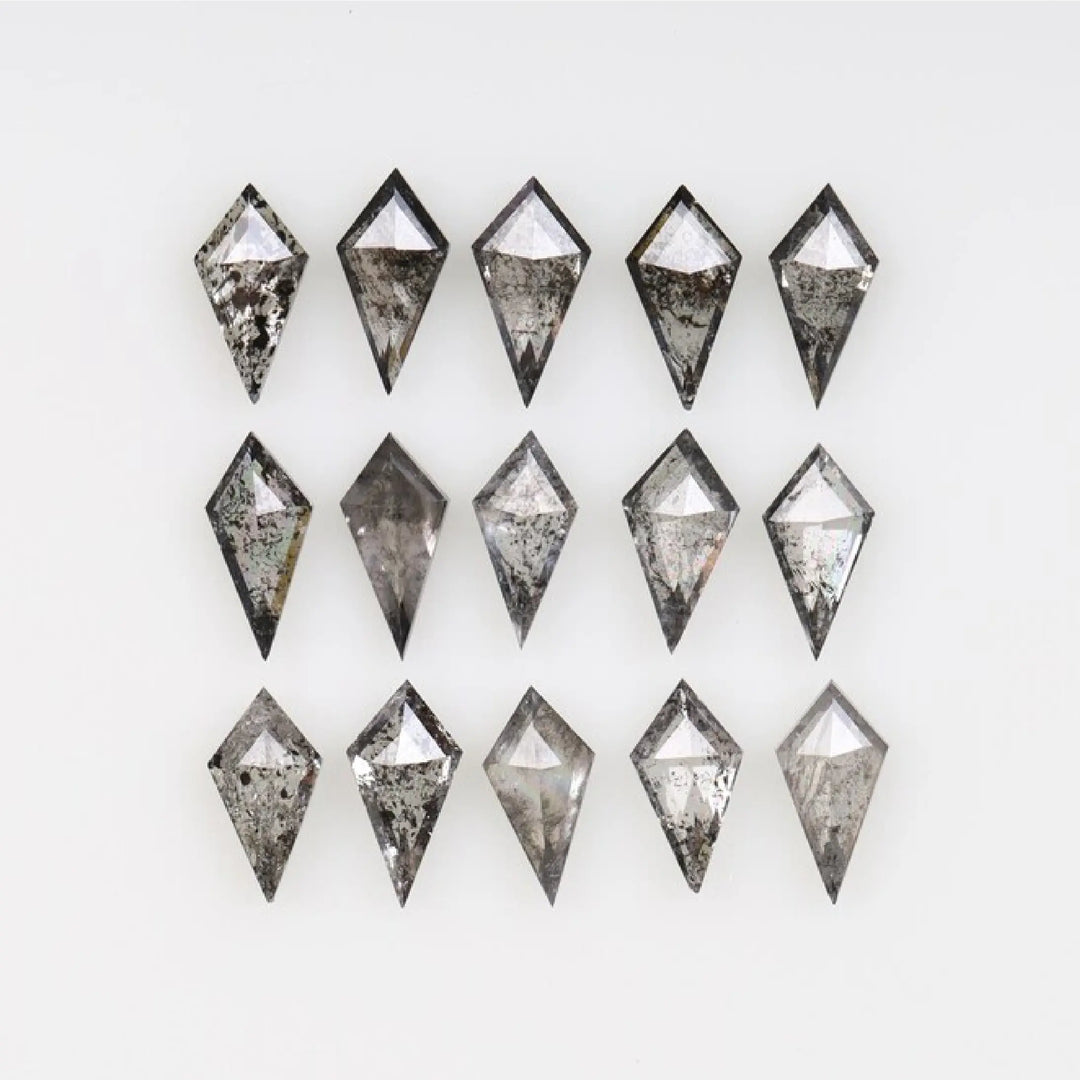 5.0 X 3.0 MM Salt and Pepper Kite Cut Diamonds