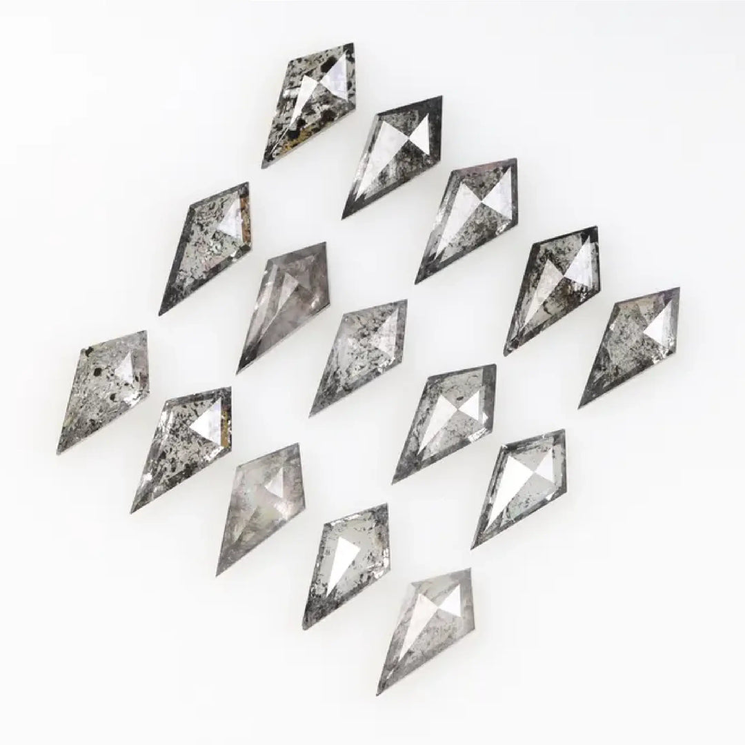 5.0 X 3.0 MM Salt and Pepper Kite Cut Diamonds