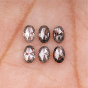 5.0 X 3.0 MM Salt and Pepper Oval Cut Diamonds