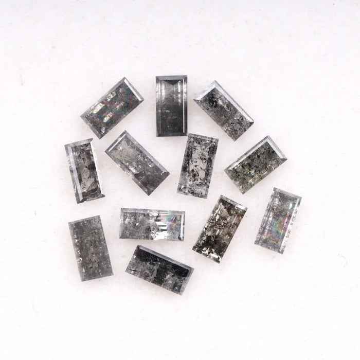 5.0 X 3.0 MM, Baguette Cut Salt And Pepper Diamond