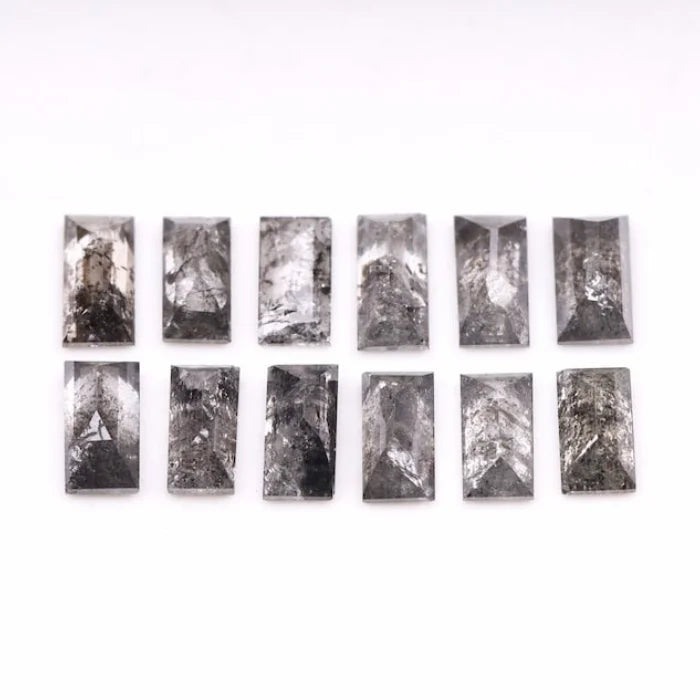 5.0 X 3.0 MM, Baguette Cut Salt And Pepper Diamond