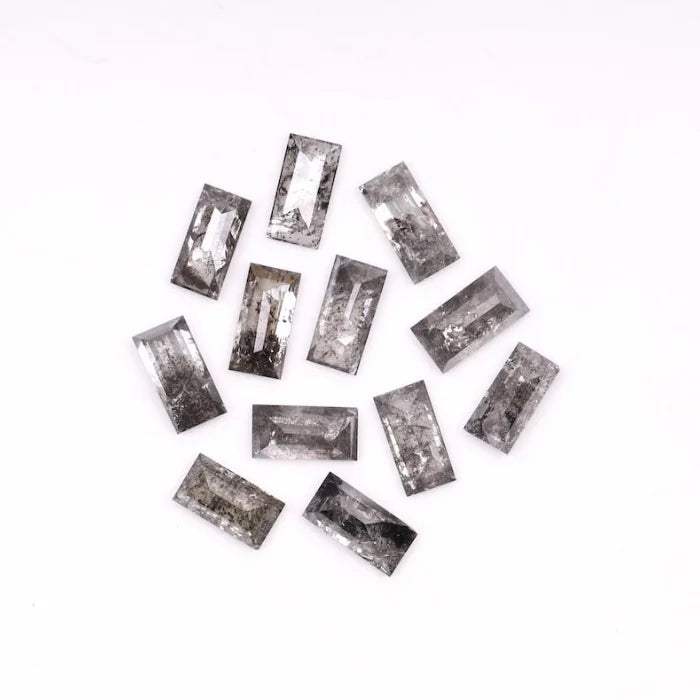 5.0 X 3.0 MM, Baguette Cut Salt And Pepper Diamond