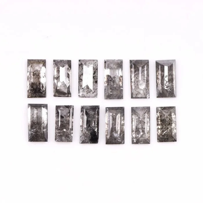 5.0 X 3.0 MM, Baguette Cut Salt And Pepper Diamond