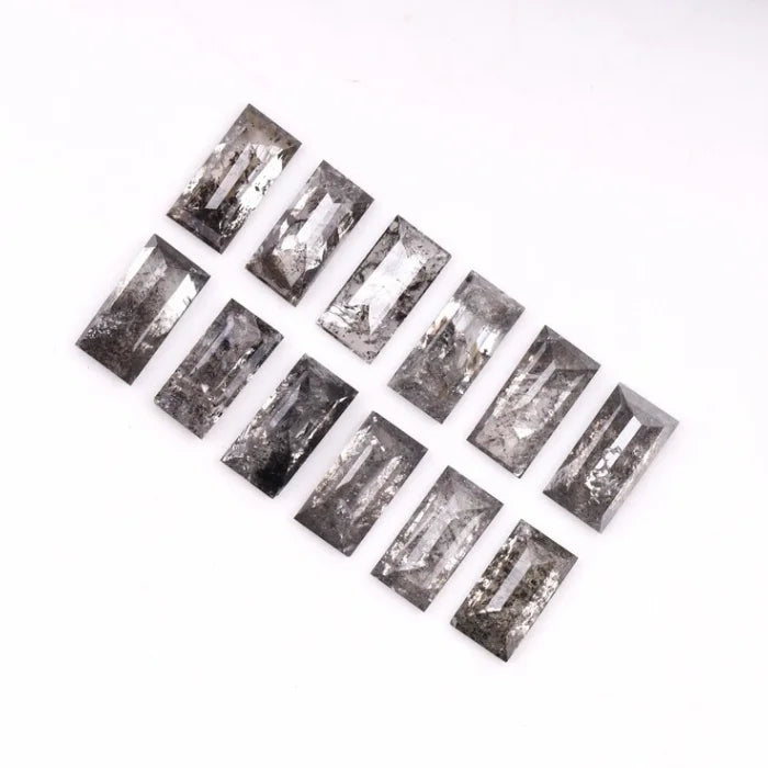 5.0 X 3.0 MM, Baguette Cut Salt And Pepper Diamond