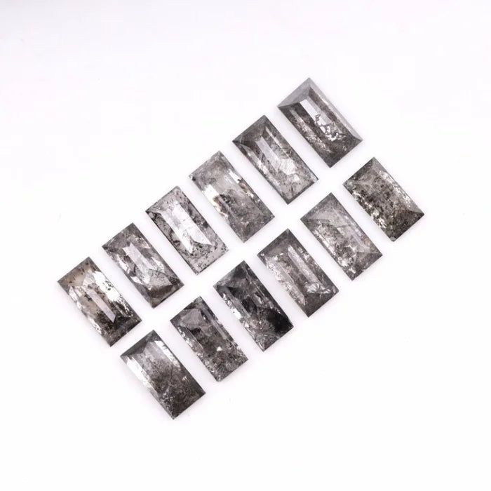 5.0 X 3.0 MM, Baguette Cut Salt And Pepper Diamond