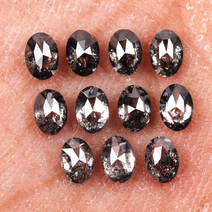 5.0 x 3.5 MM Salt and Pepper Oval Cut Diamond