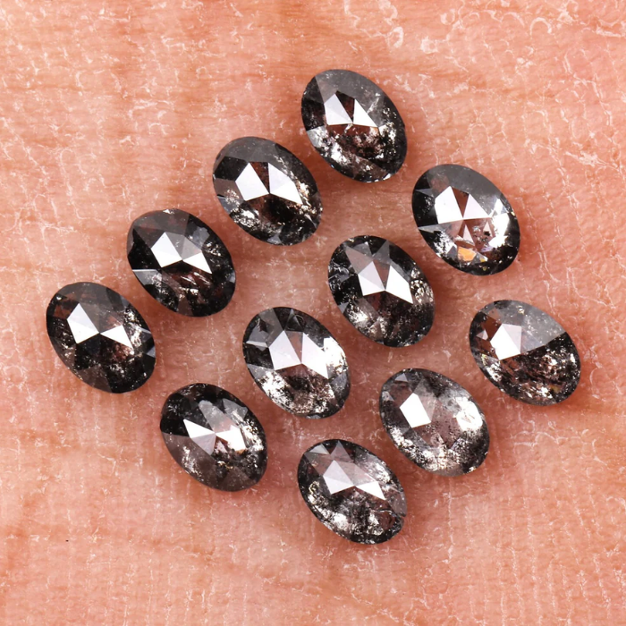 5.0 x 3.5 MM Salt and Pepper Oval Cut Diamond