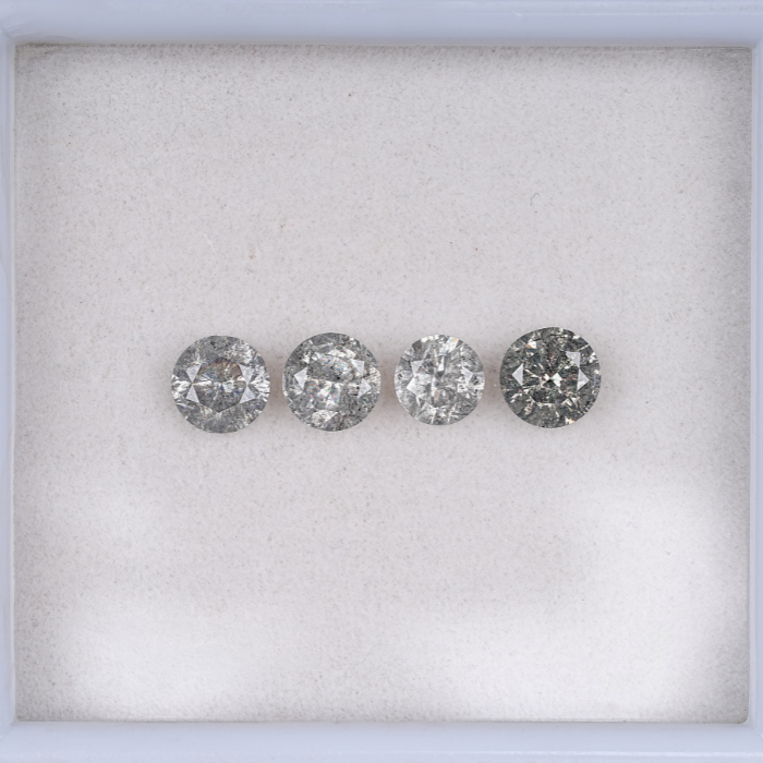 5.42 CT Round Brilliant Cut Salt And Pepper Diamond