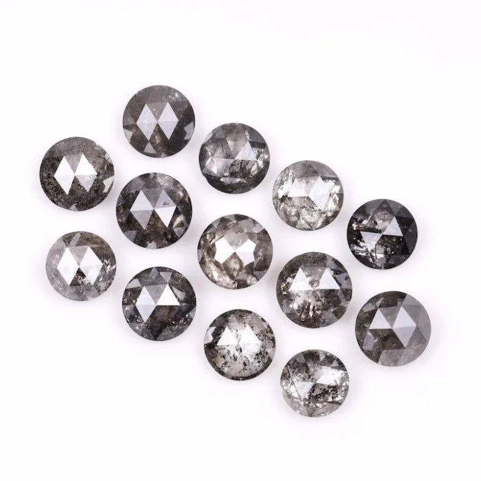 5.50 MM Round Rose Cut Salt & Pepper Melee Diamond