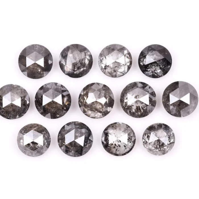 5.50 MM Round Rose Cut Salt & Pepper Melee Diamond