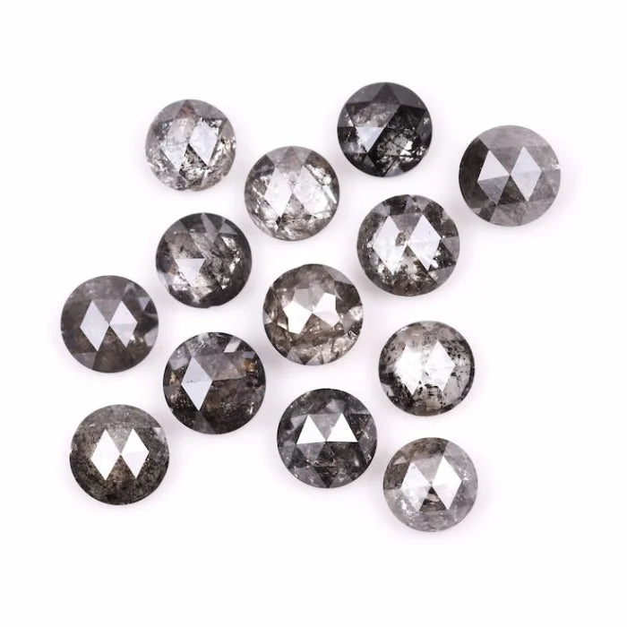 5.50 MM Round Rose Cut Salt & Pepper Melee Diamond