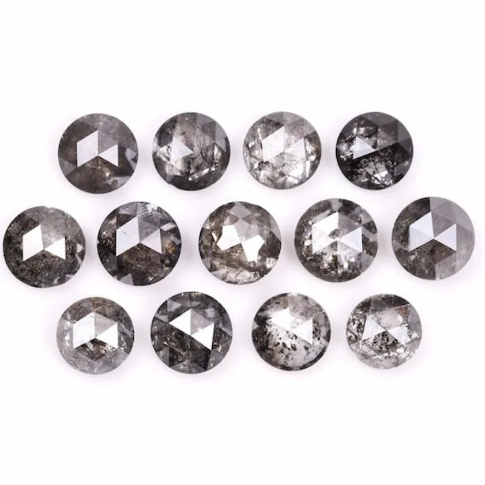 5.50 MM Round Rose Cut Salt & Pepper Melee Diamond