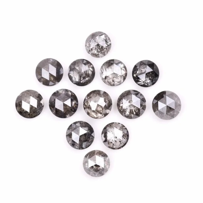 5.50 MM Round Rose Cut Salt & Pepper Melee Diamond