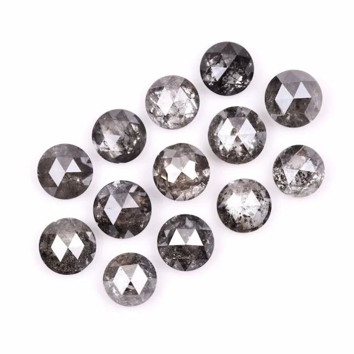 5.50 MM Round Rose Cut Salt & Pepper Melee Diamond