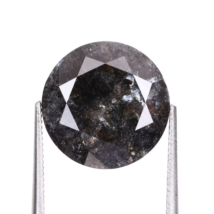 round brilliant cut salt and pepper diamond