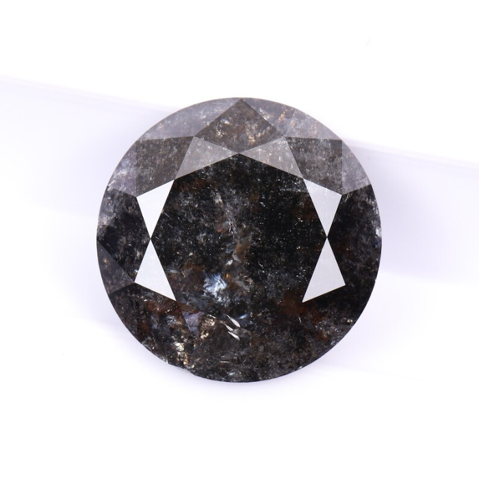 round brilliant cut salt and pepper diamond