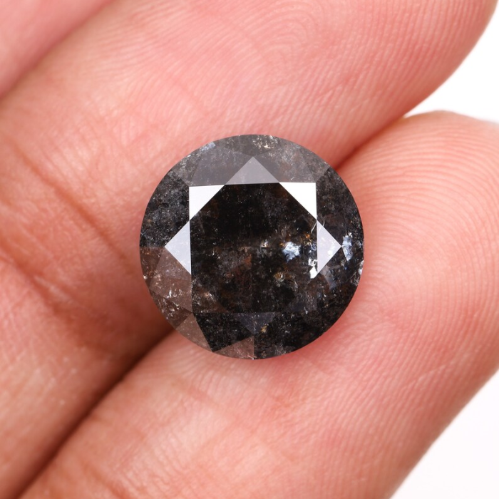 round brilliant cut salt and pepper diamond