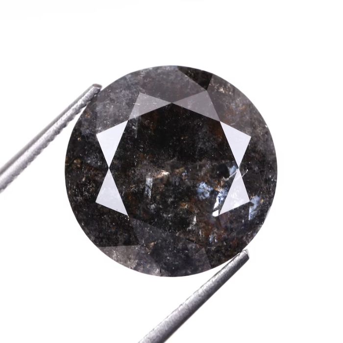 round brilliant cut salt and pepper diamond