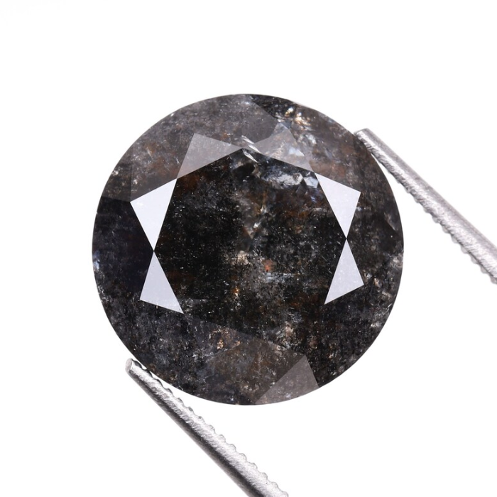 round brilliant cut salt and pepper diamond