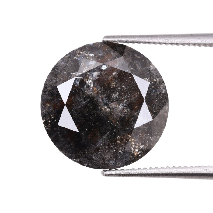 round brilliant cut salt and pepper diamond