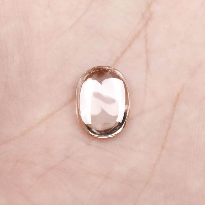 lab grown champagne oval cut cabochon diamond