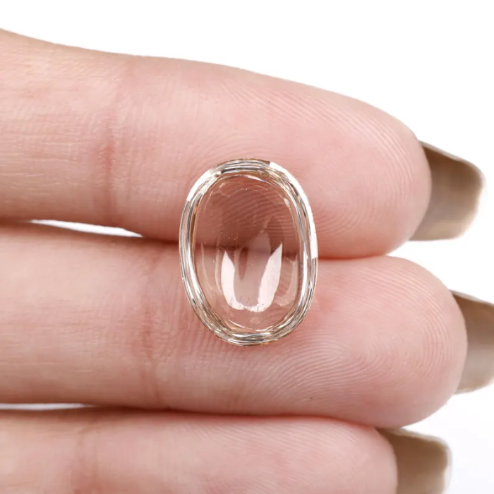 lab grown champagne oval cut cabochon diamond