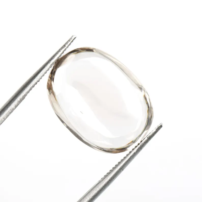 lab grown champagne oval cut cabochon diamond