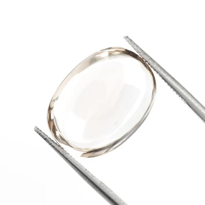 lab grown champagne oval cut cabochon diamond