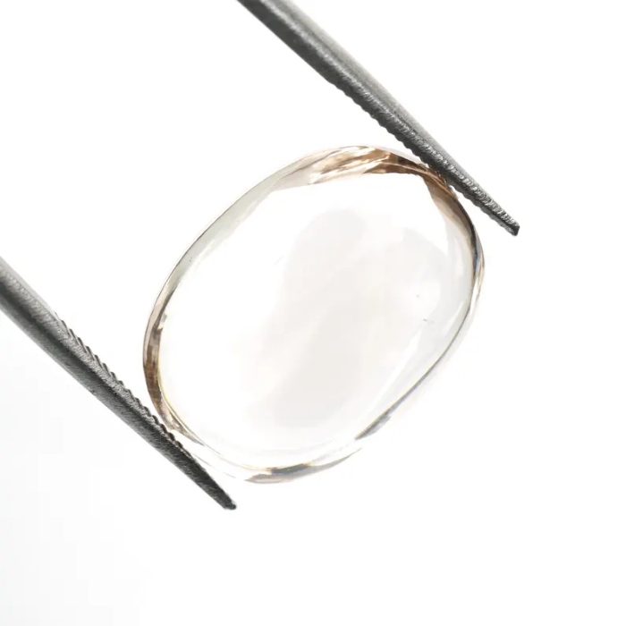 lab grown champagne oval cut cabochon diamond