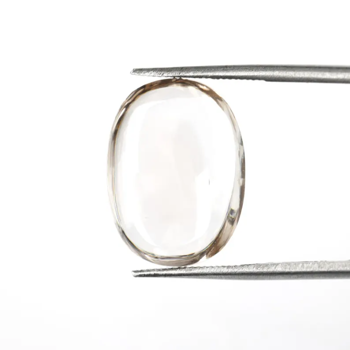 lab grown champagne oval cut cabochon diamond