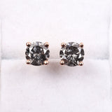 Solitaire Stud Pair - Minimal Carbon