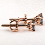 Solitaire Stud Pair - Minimal Carbon